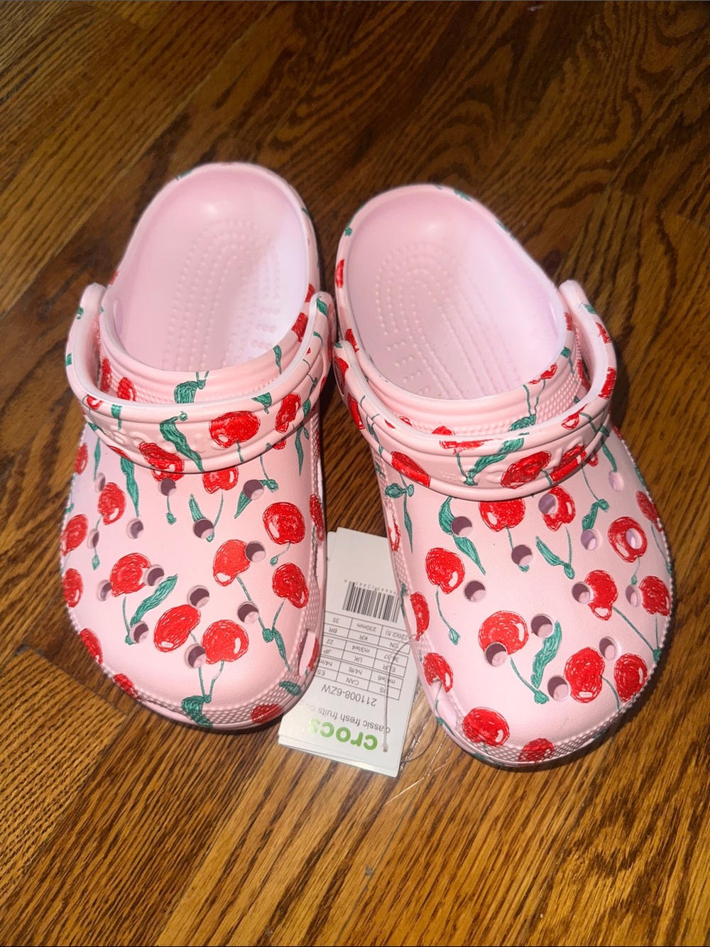Crocs Cherry Pink Milk Slip on Shoes - Picture 2 of 3